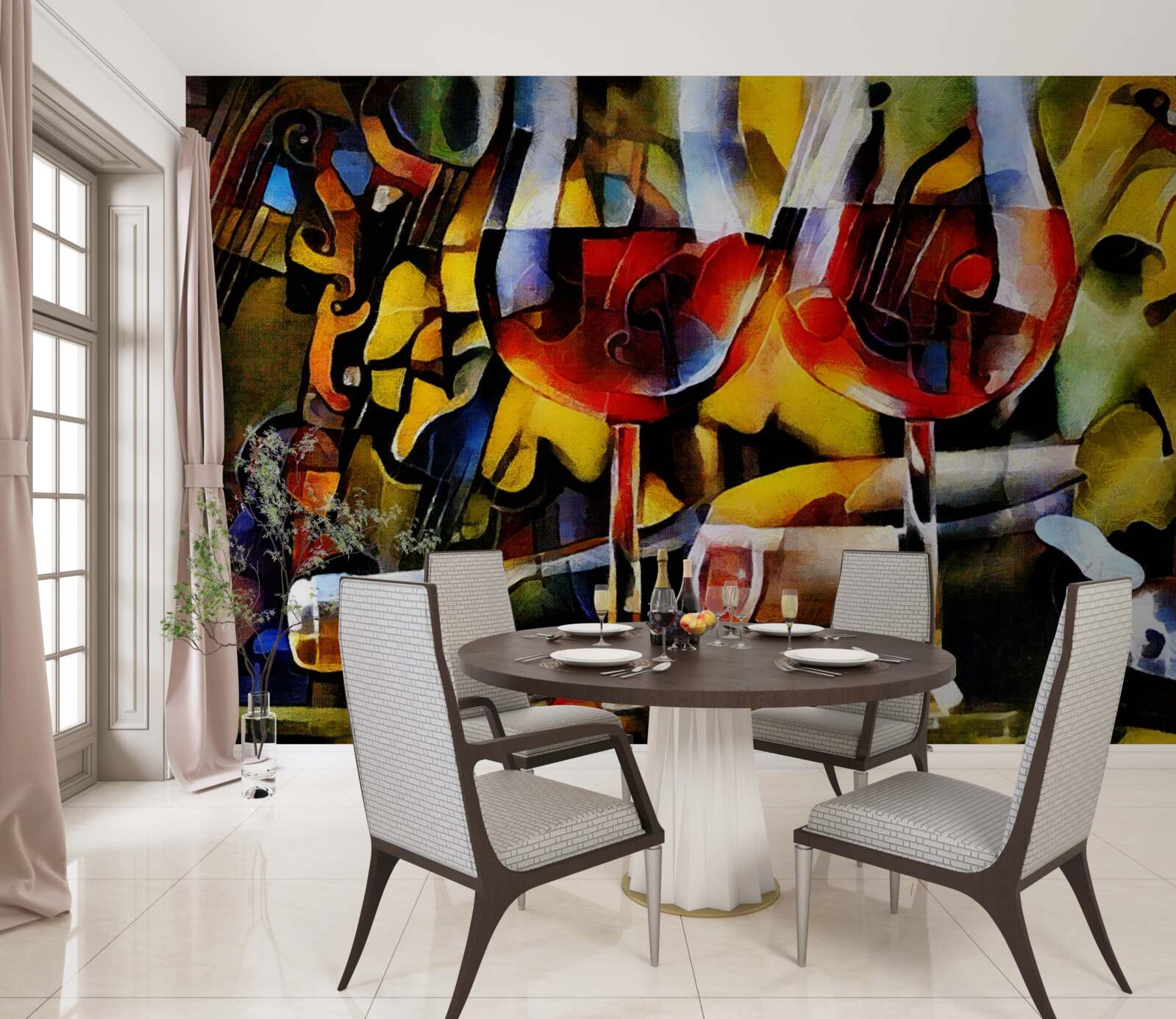 Fototapeta motív vína v kubistickom štýle