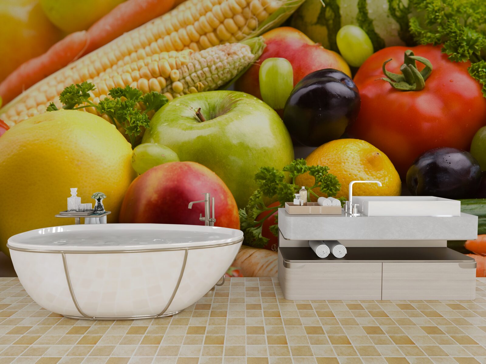 Fototapeta naaranžované ovocie a zelenina