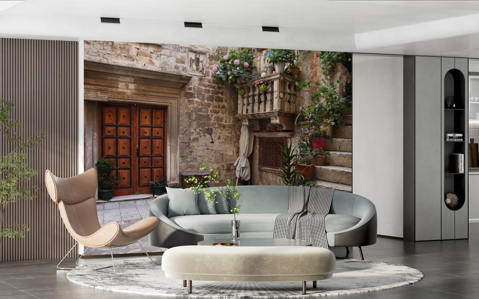 Fototapeta historické schodiskové stupne na nádvorí