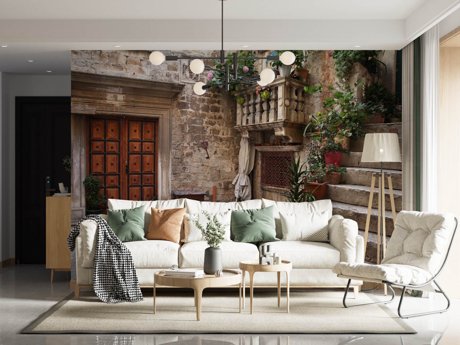 Fototapeta historické schodiskové stupne na nádvorí