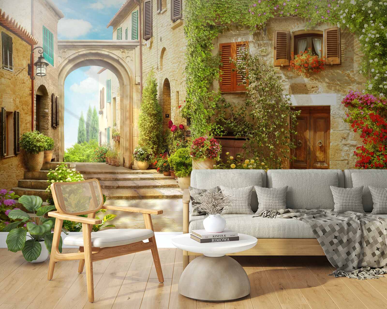 Fototapeta kvetinový kútik na ulici