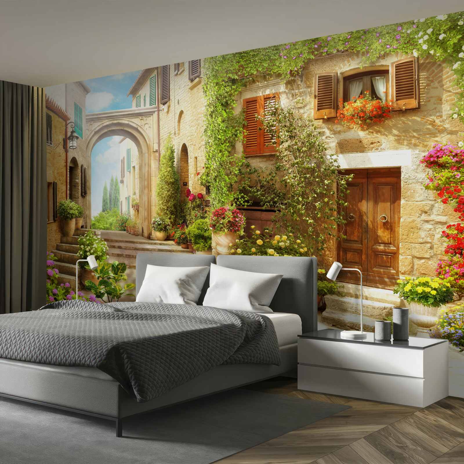 Fototapeta kvetinový kútik na ulici