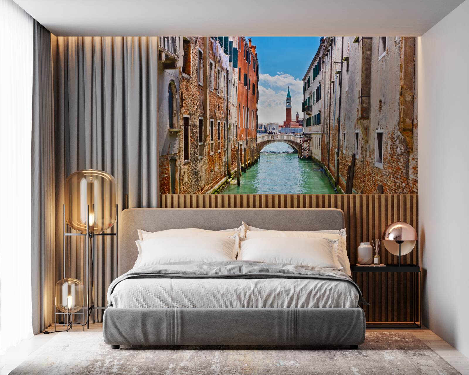 Fototapeta pohľad na benátsky hrad z kanála