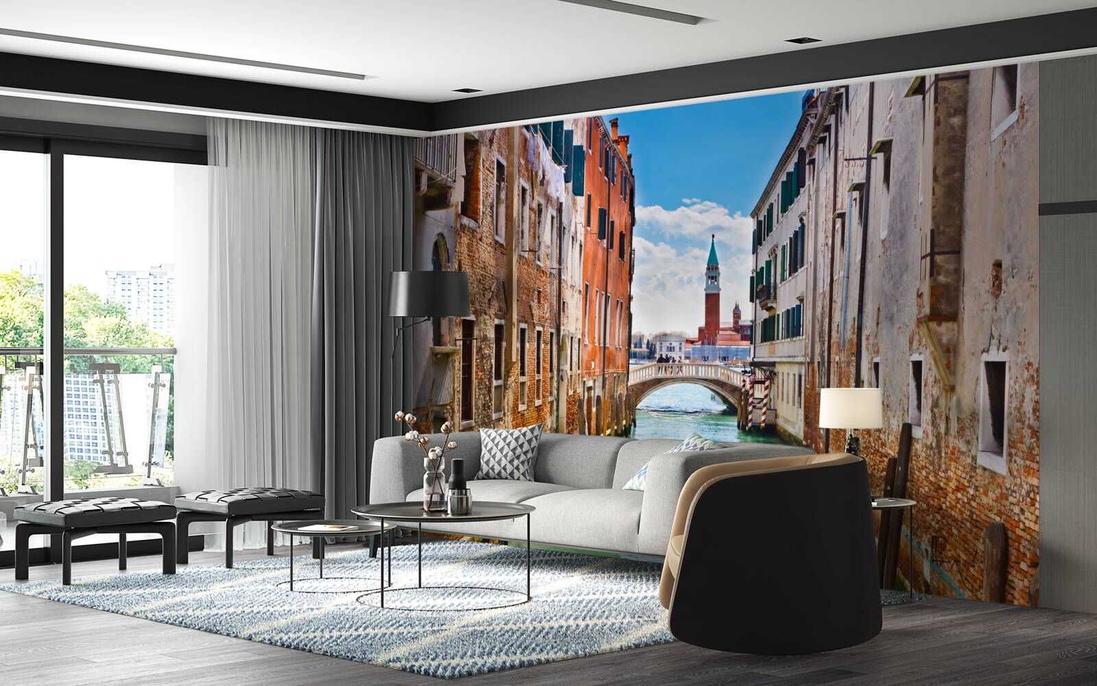 Fototapeta pohľad na benátsky hrad z kanála