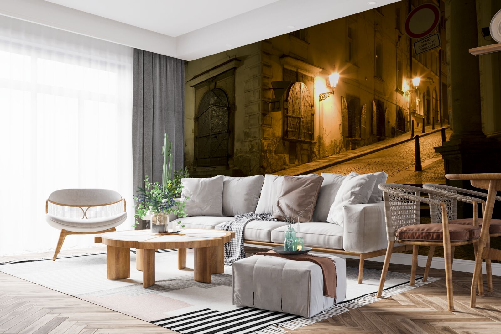 Fototapeta stará Praha pod rúškom noci