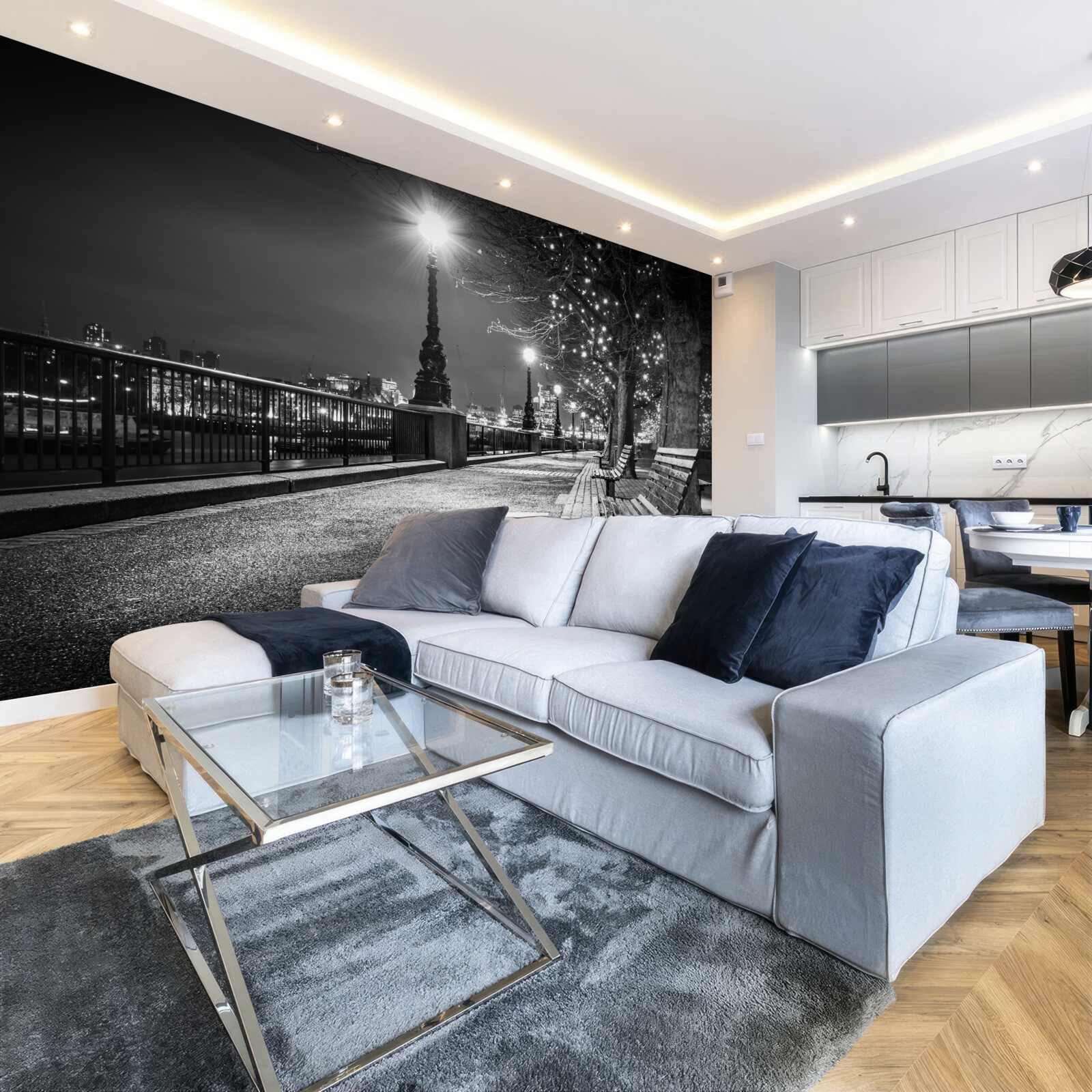 Fototapeta nábrežie čierne na bielom je prázdne