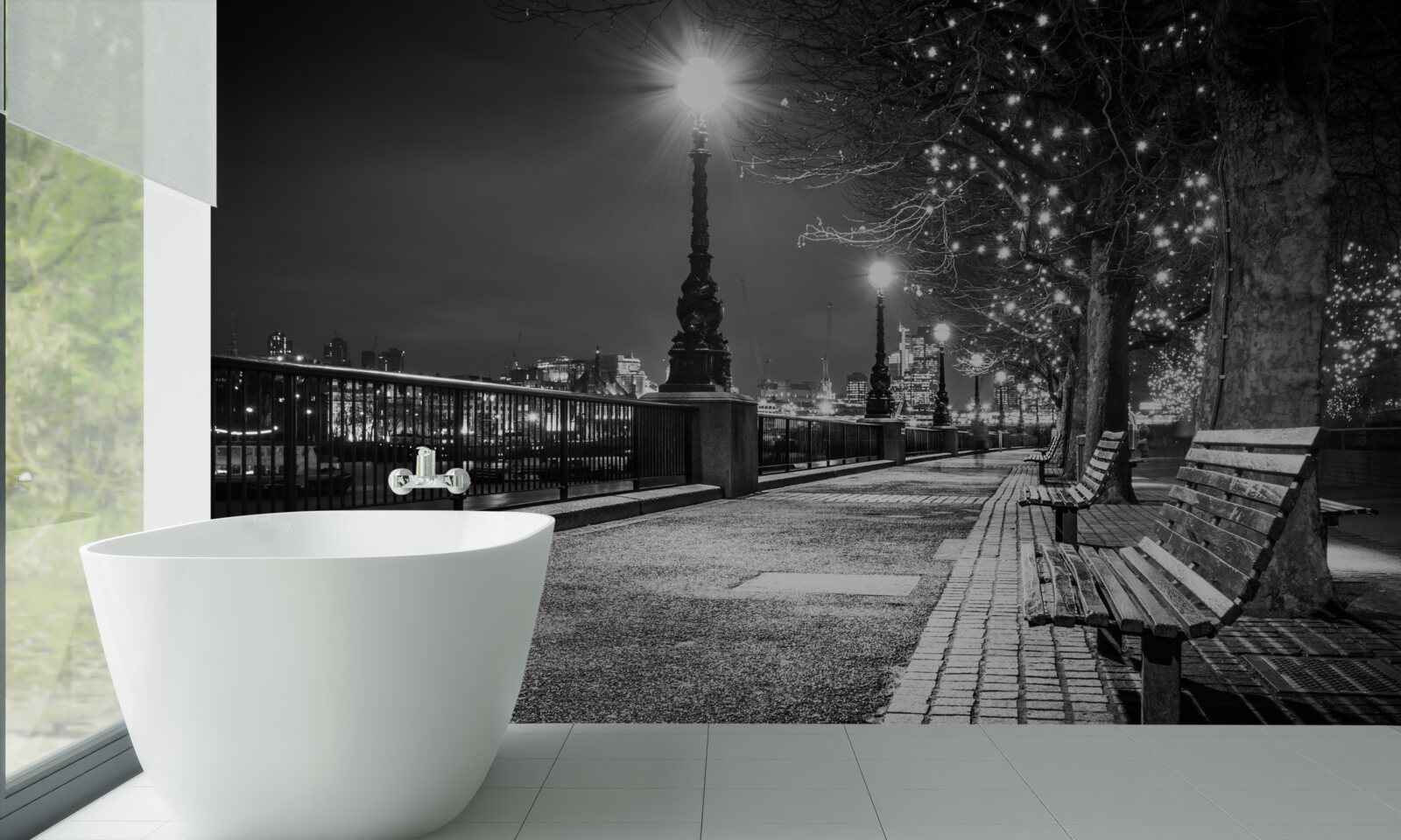 Fototapeta nábrežie čierne na bielom je prázdne