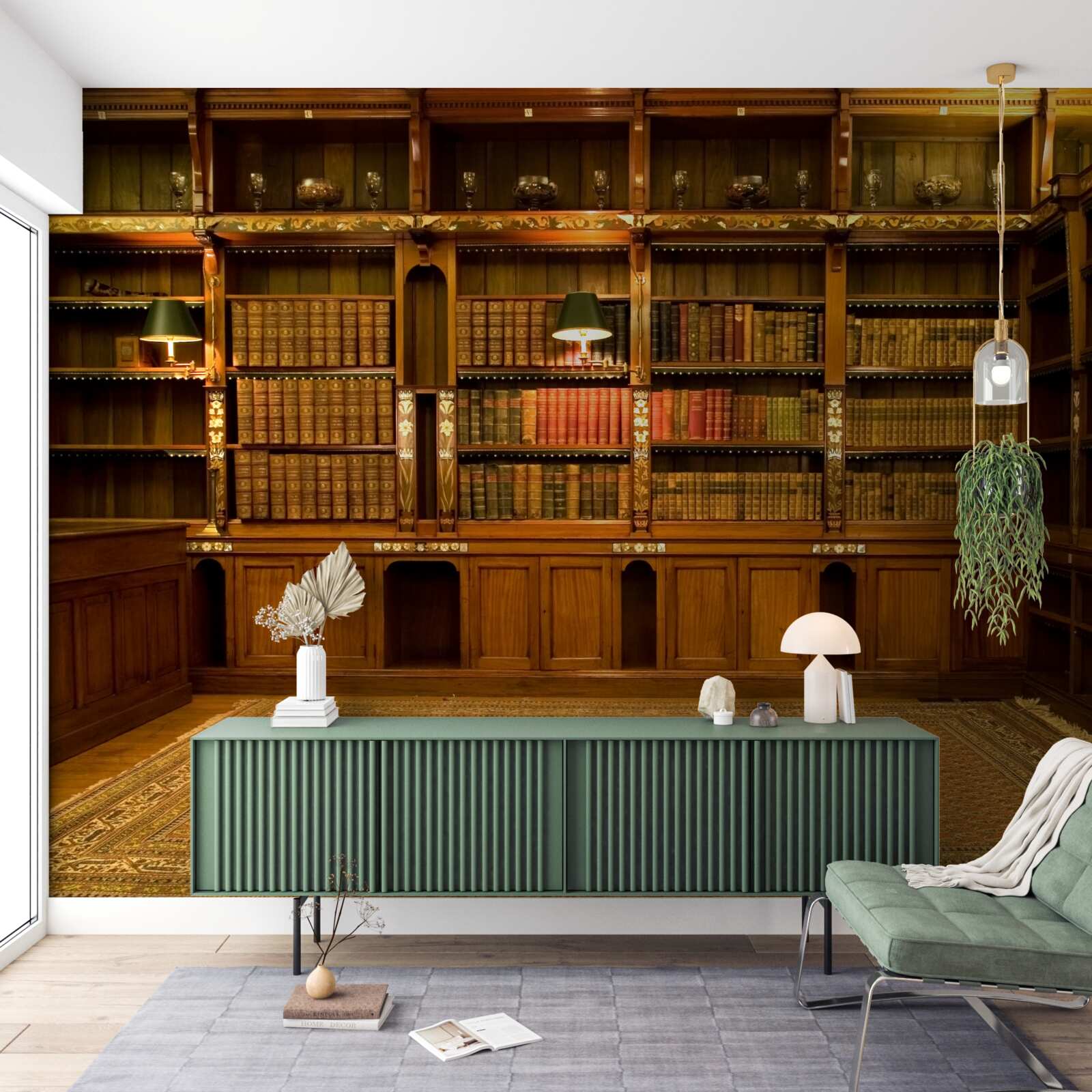 Fototapeta knižnica plná starých kníh