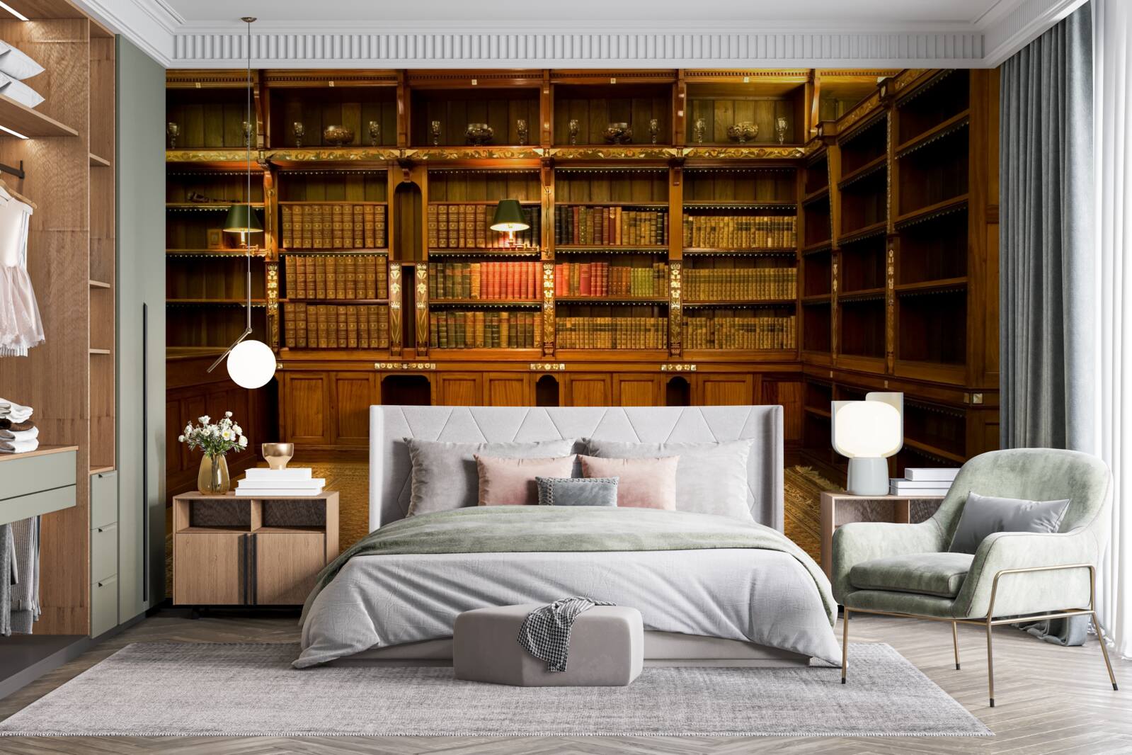 Fototapeta knižnica plná starých kníh