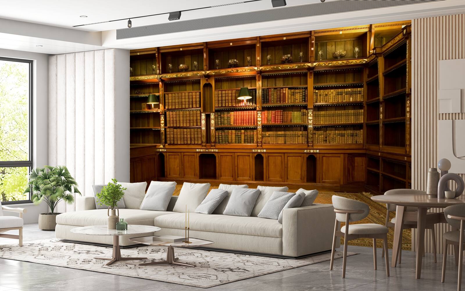 Fototapeta knižnica plná starých kníh