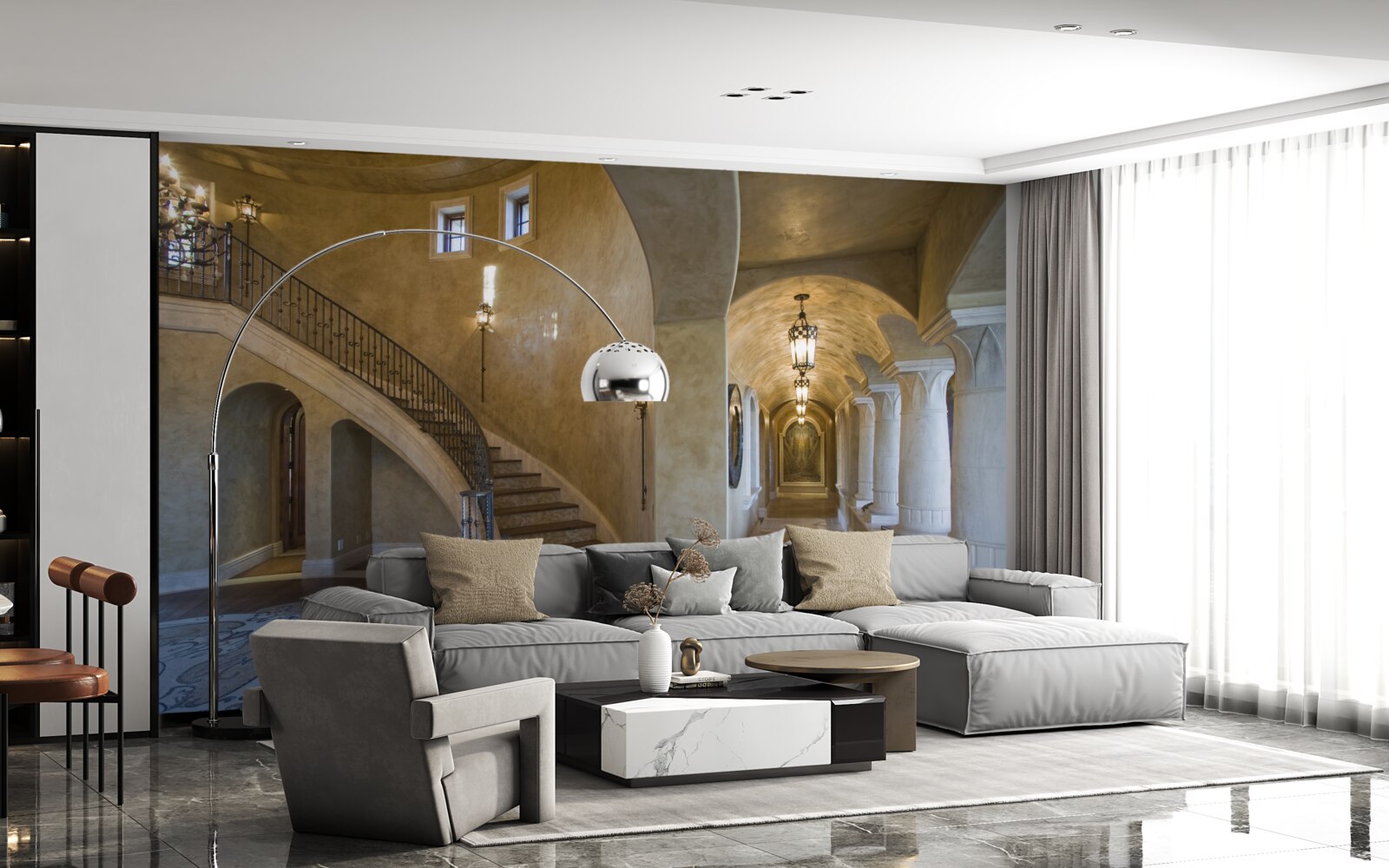 Fototapeta použitie mramoru v dizajne bytovej architektúry