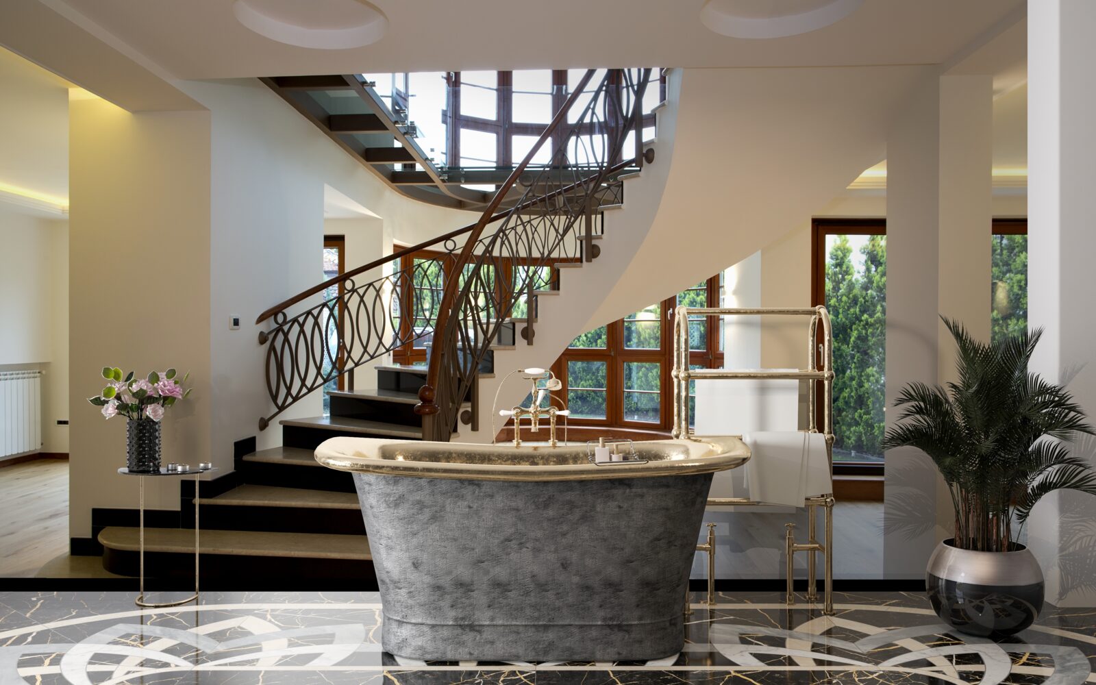 Fototapeta lobby s formálnym schodiskom