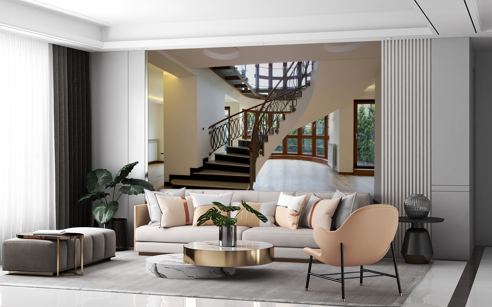 Fototapeta lobby s formálnym schodiskom