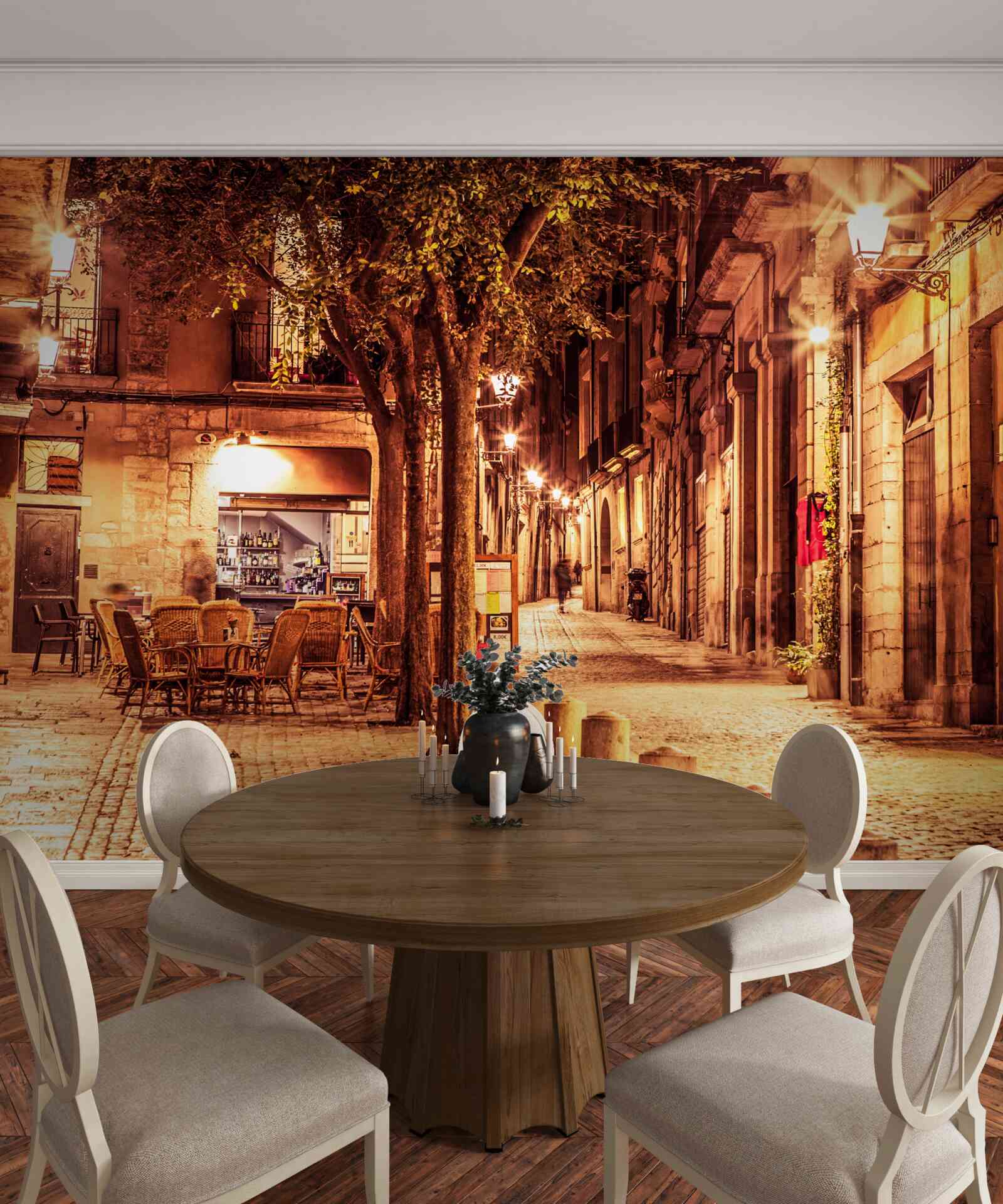 Fototapeta večerná ulica starobylého mesta