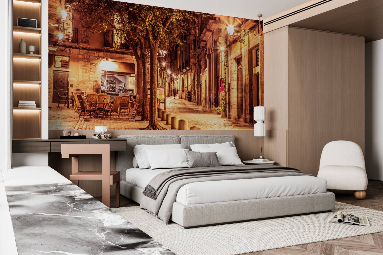 Fototapeta večerná ulica starobylého mesta