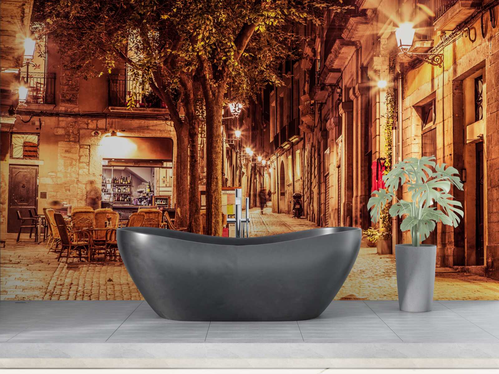 Fototapeta večerná ulica starobylého mesta