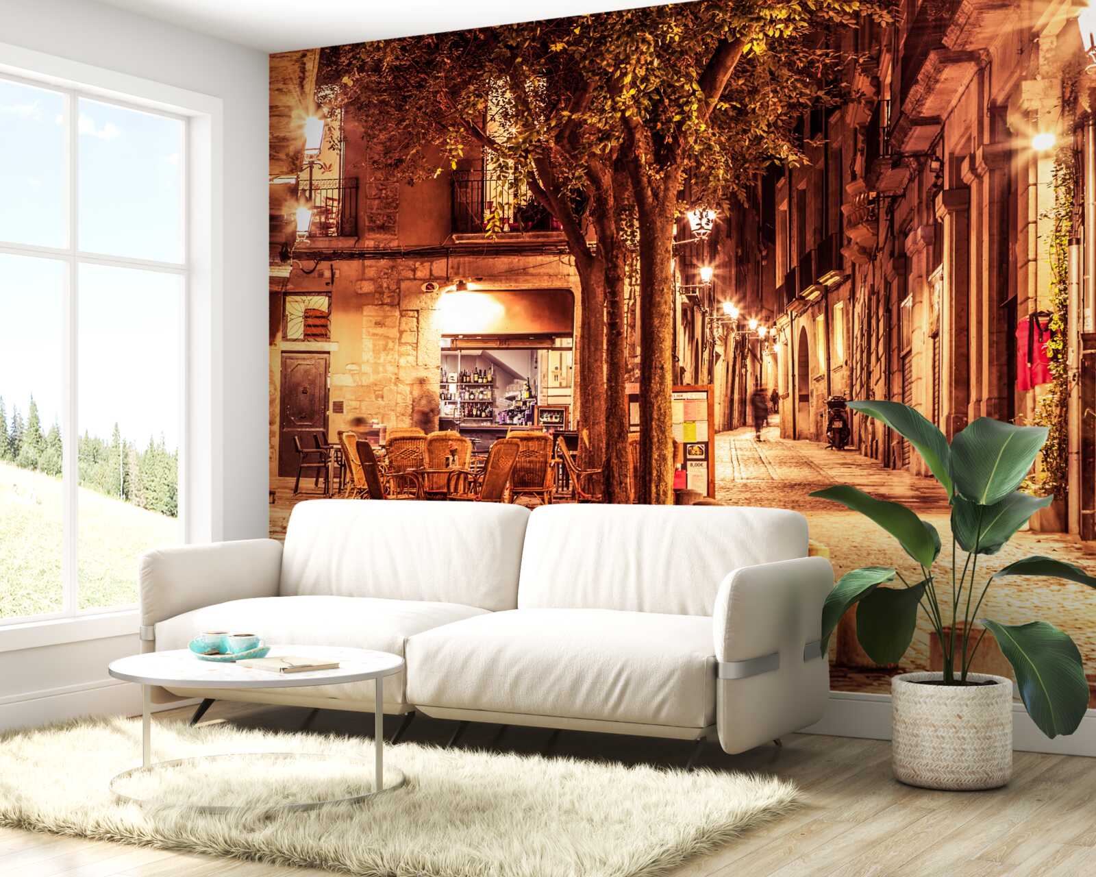 Fototapeta večerná ulica starobylého mesta