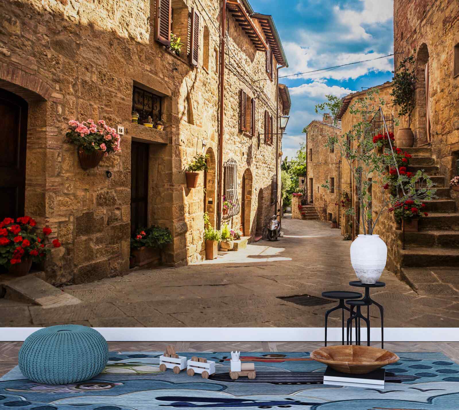 Fototapeta Toskánska ulica za jasného letného dňa