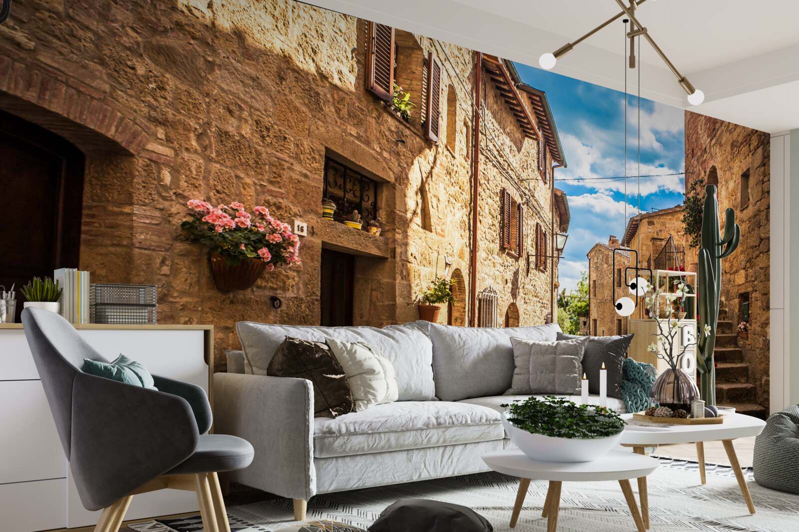 Fototapeta Toskánska ulica za jasného letného dňa