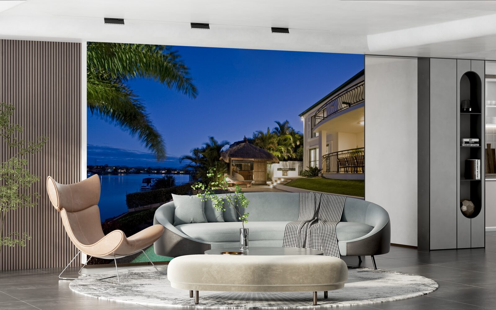 Fototapeta luxusný bazén vedľa objektu