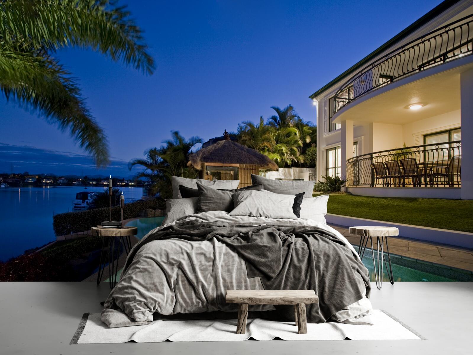 Fototapeta luxusný bazén vedľa objektu