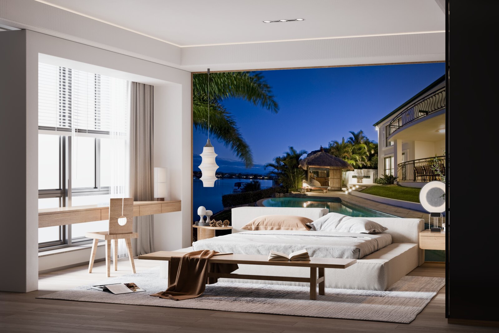 Fototapeta luxusný bazén vedľa objektu