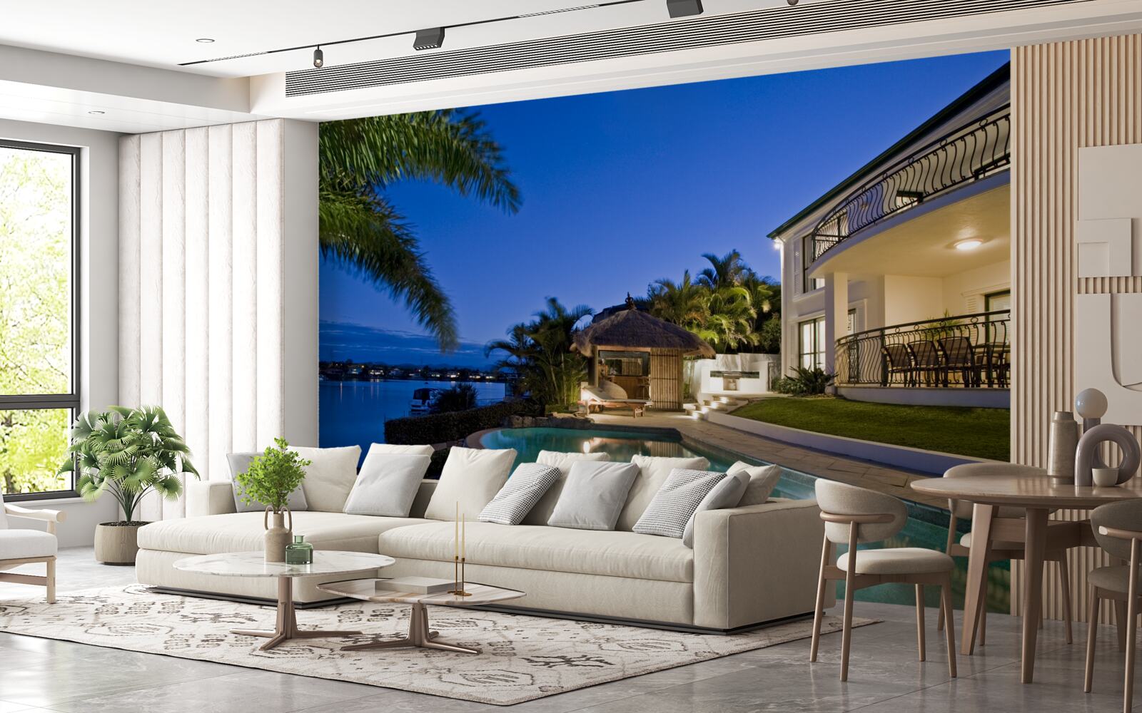 Fototapeta luxusný bazén vedľa objektu