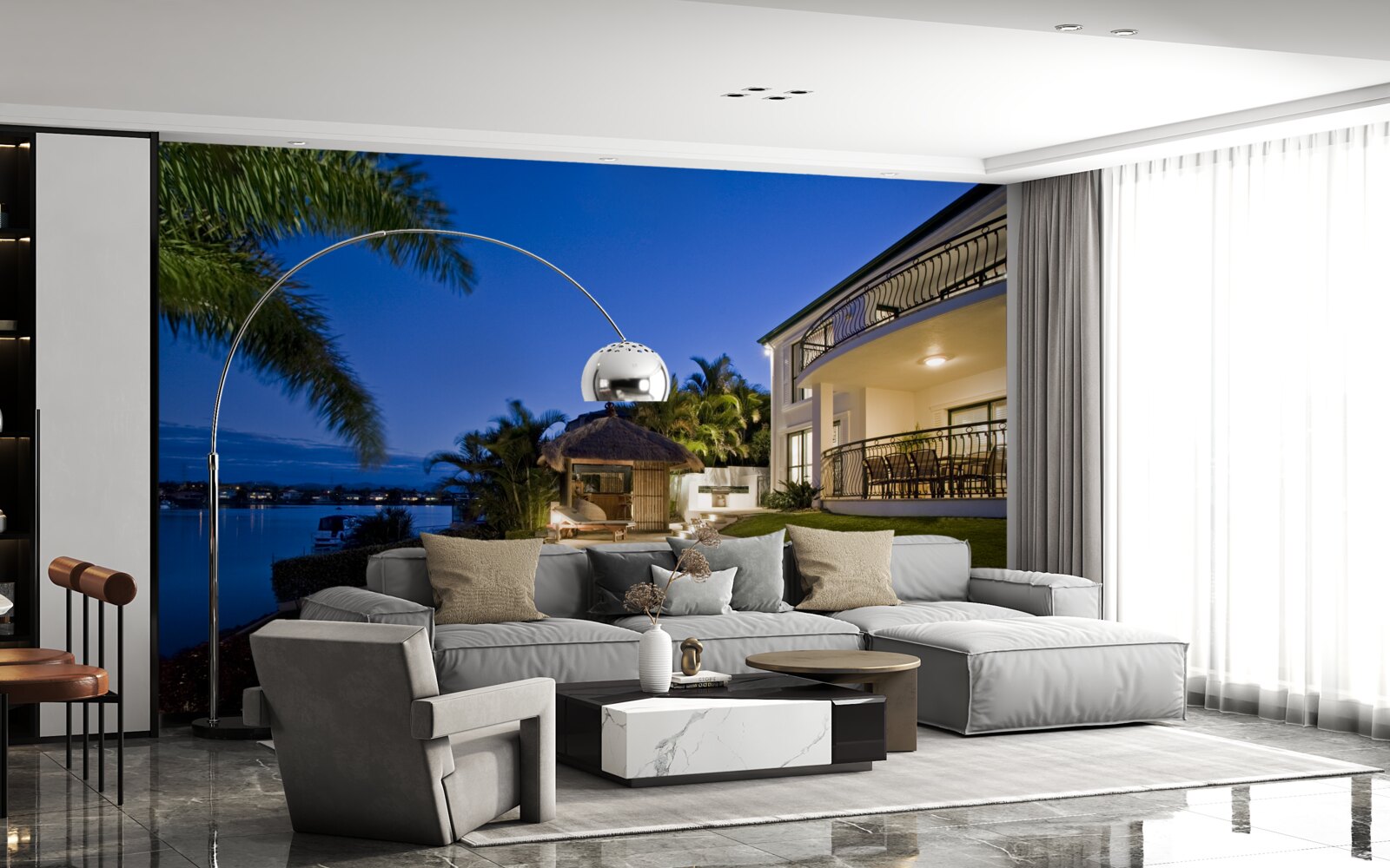 Fototapeta luxusný bazén vedľa objektu