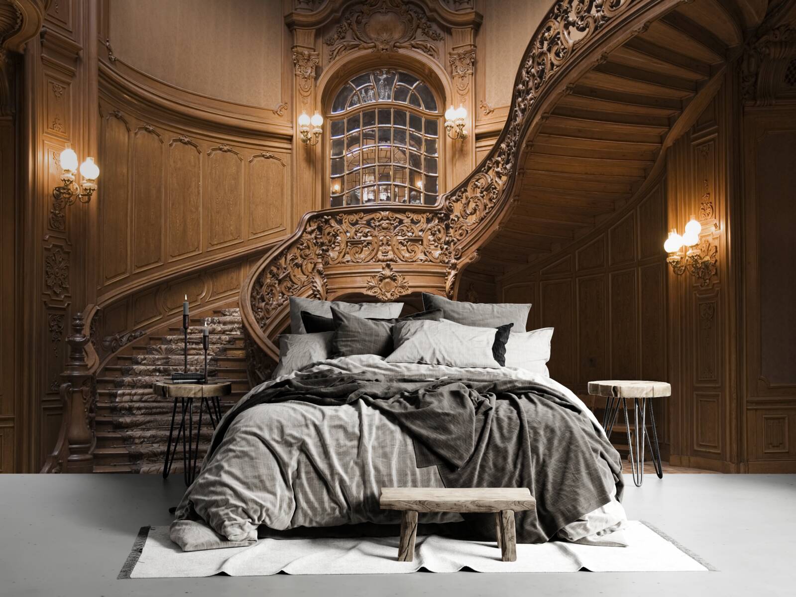 Fototapeta drevené schody v internátnom dome