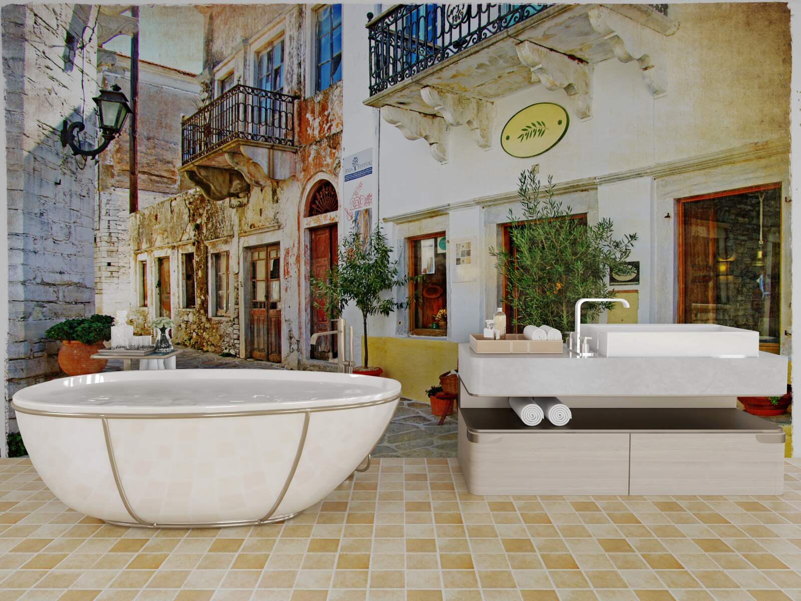 Fototapeta obchod na starodávnej nákupnej ulici