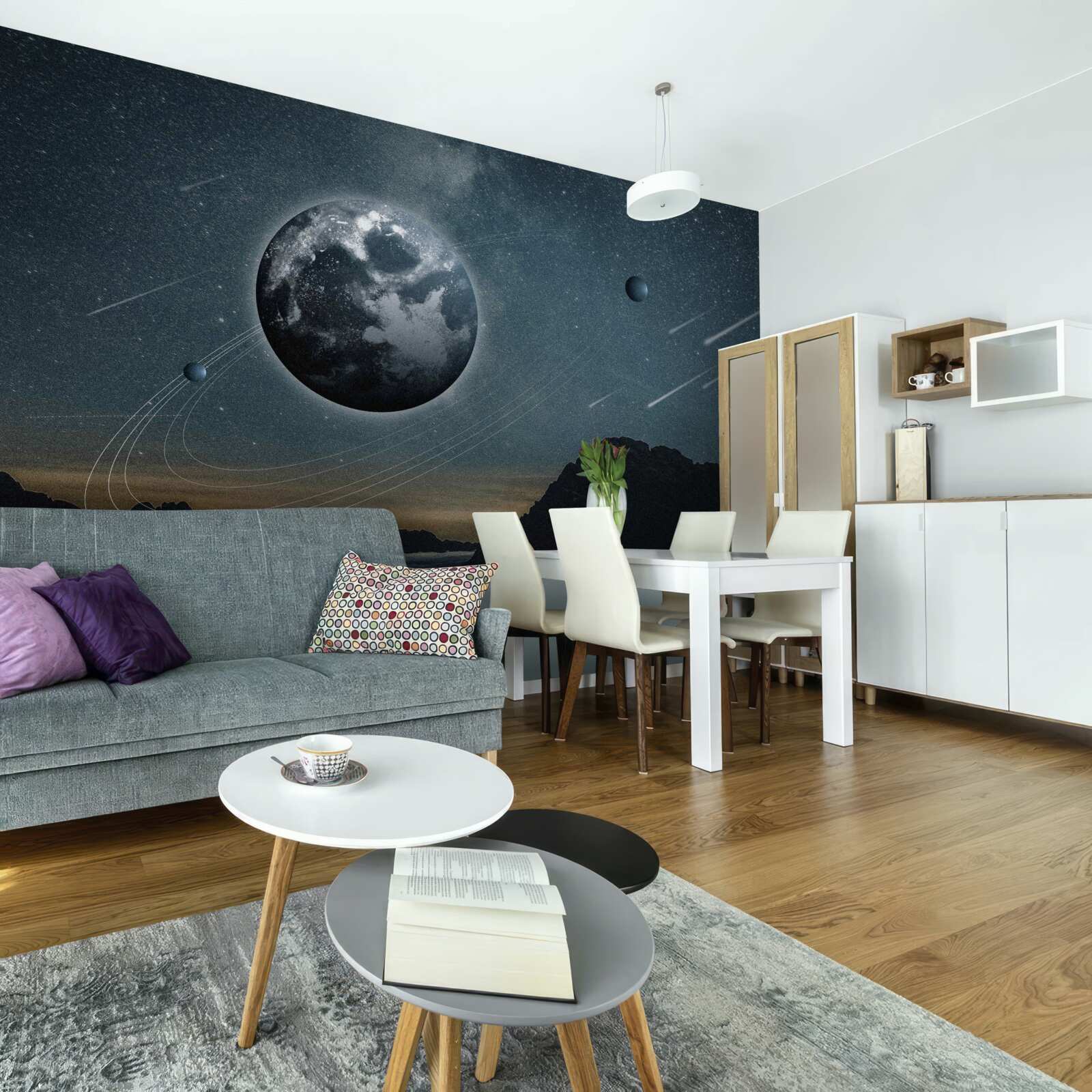 Fototapeta meteorický roj a satelit Zeme