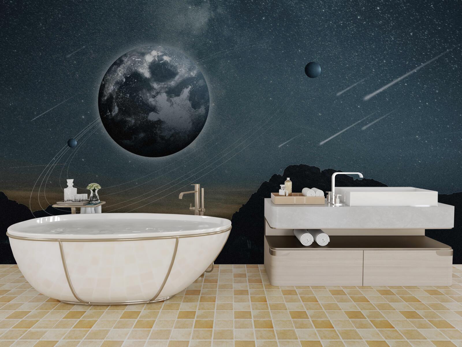 Fototapeta meteorický roj a satelit Zeme