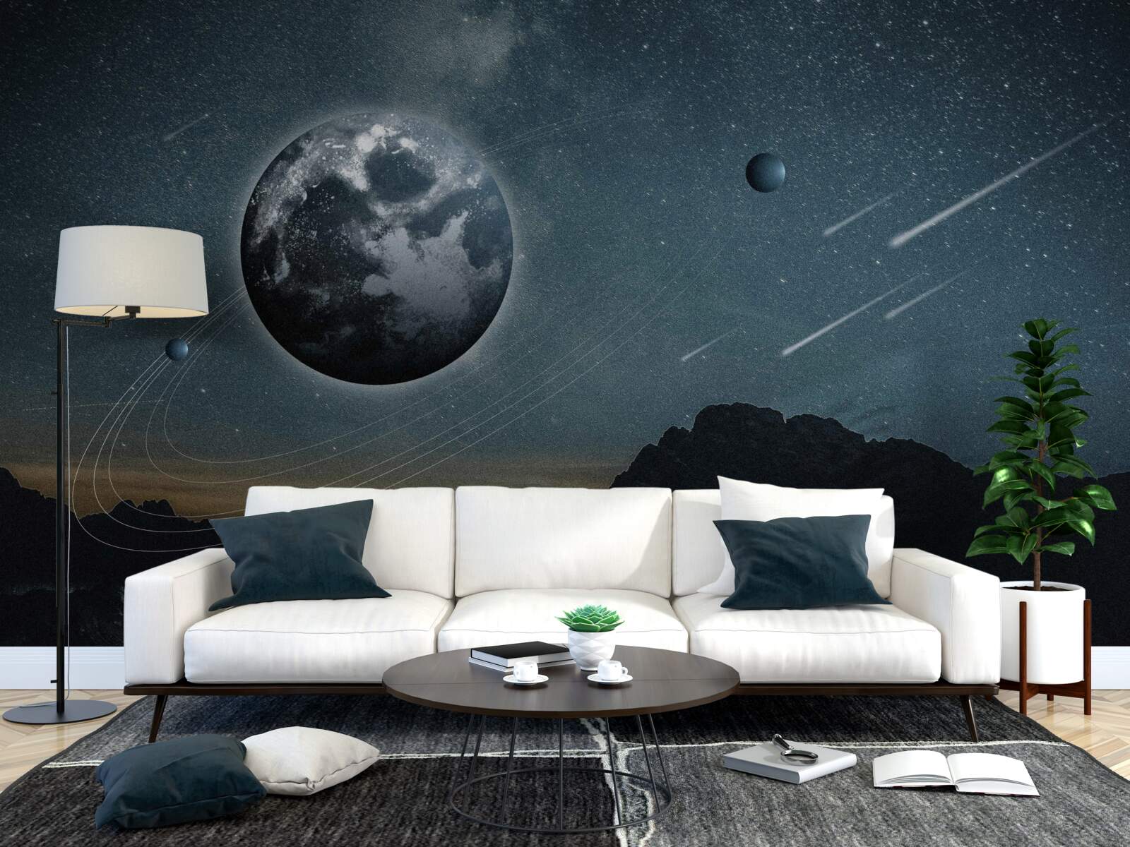 Fototapeta meteorický roj a satelit Zeme