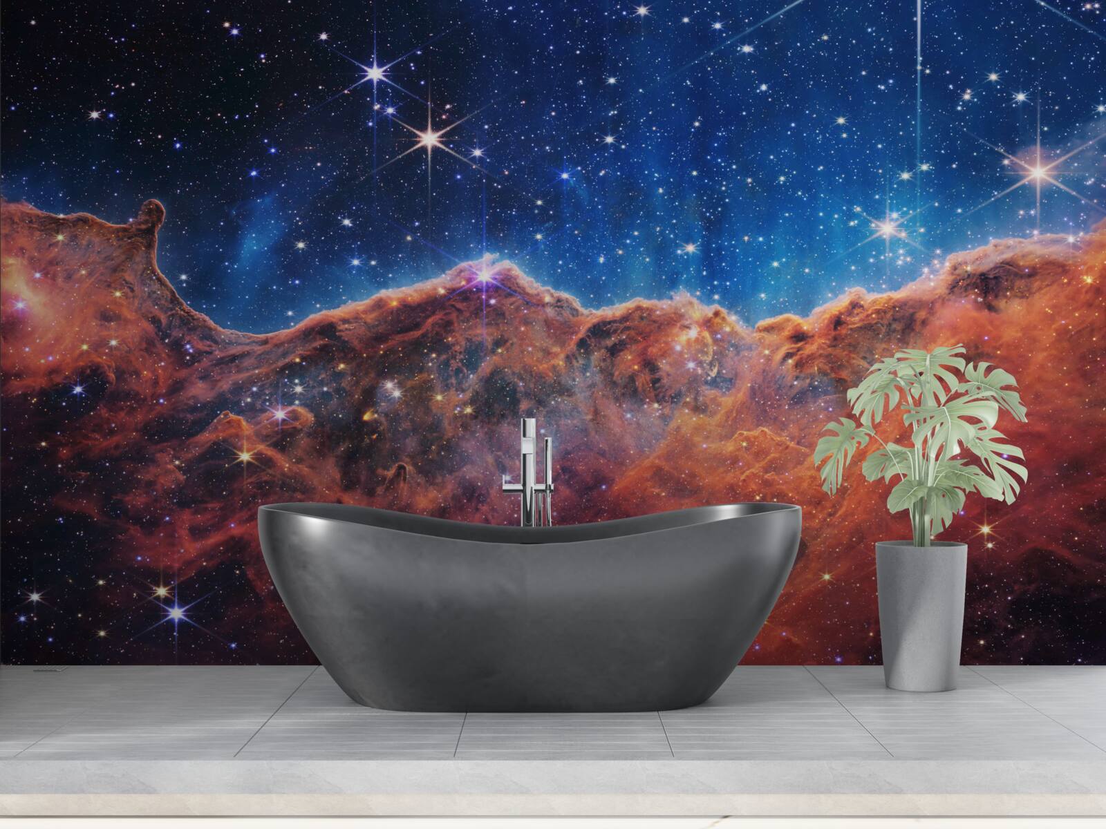 Fototapeta vesmírne oblaky posiate hviezdami