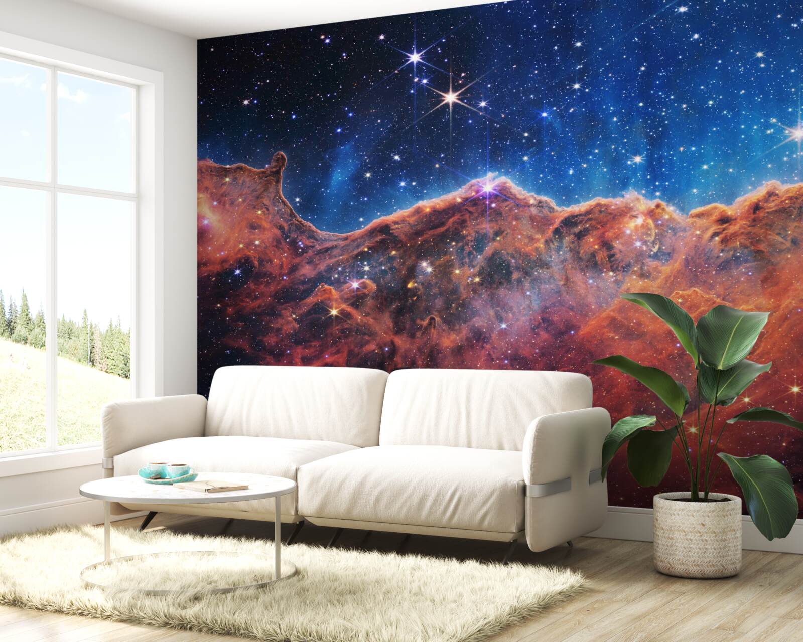 Fototapeta vesmírne oblaky posiate hviezdami