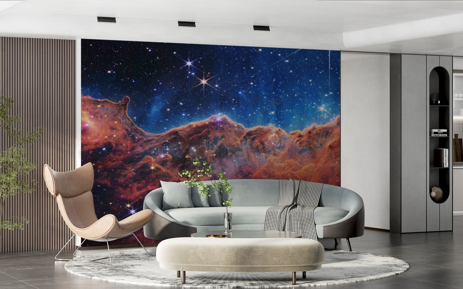 Fototapeta vesmírne oblaky posiate hviezdami