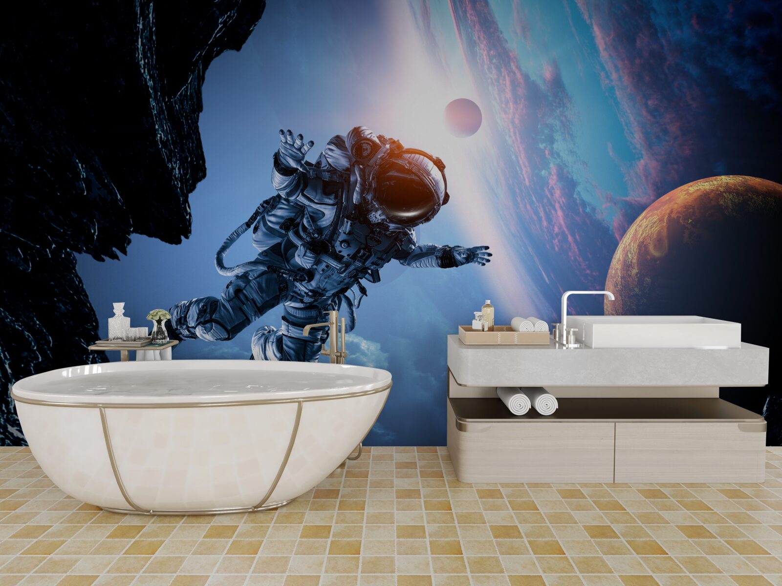 Fototapeta astronaut vo vesmíre