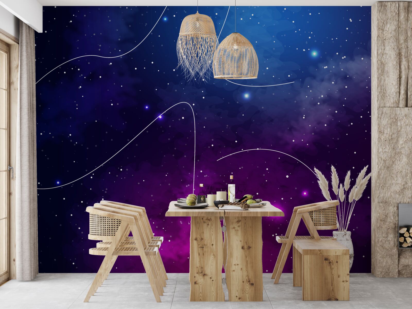 Fototapeta noc ponorená do kozmickej tmy