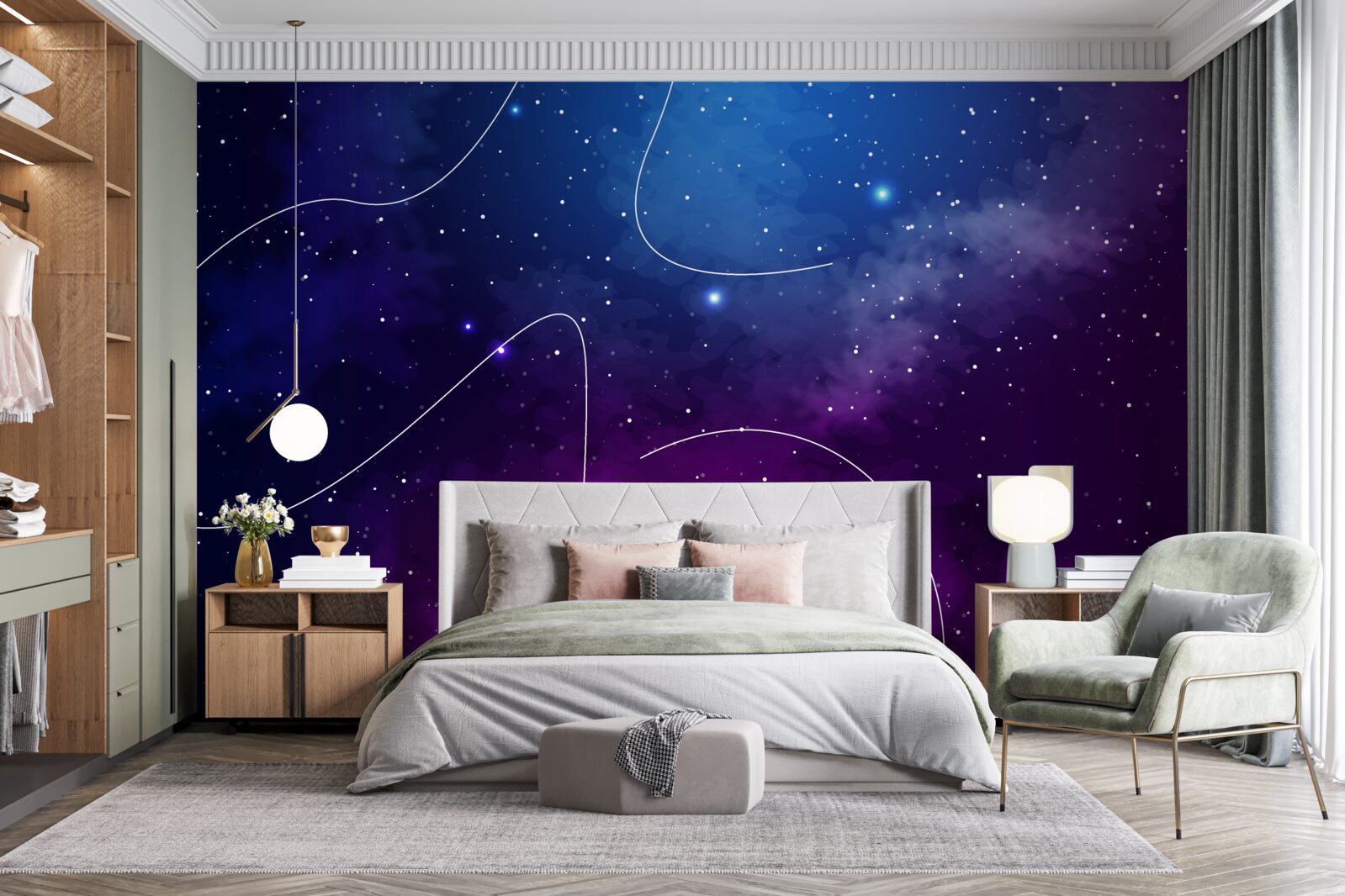 Fototapeta noc ponorená do kozmickej tmy