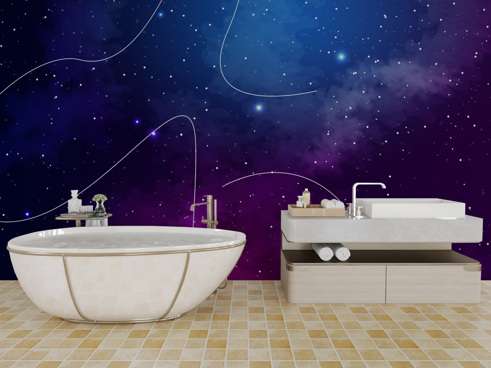 Fototapeta noc ponorená do kozmickej tmy