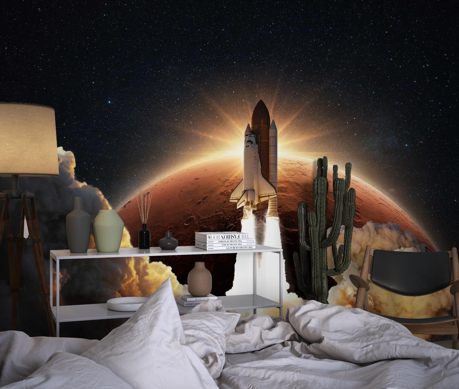 Fototapeta vesmírne cestovanie loďou