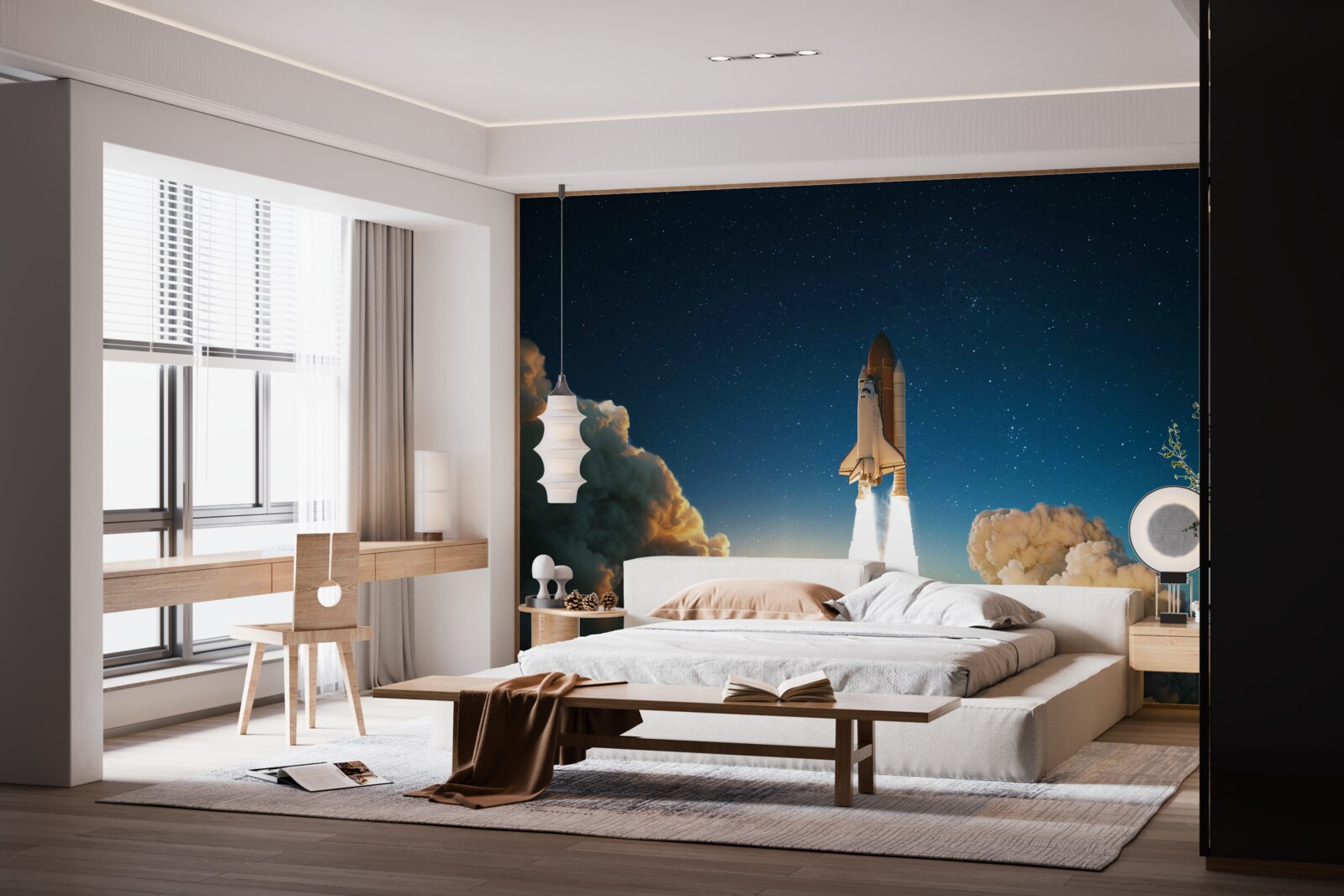 Fototapeta vesmírna loď začína svoju cestu do vesmíru