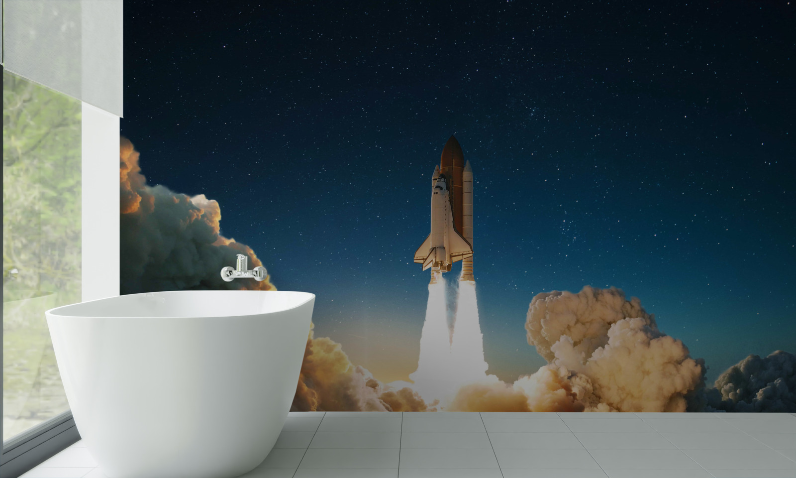 Fototapeta vesmírna loď začína svoju cestu do vesmíru