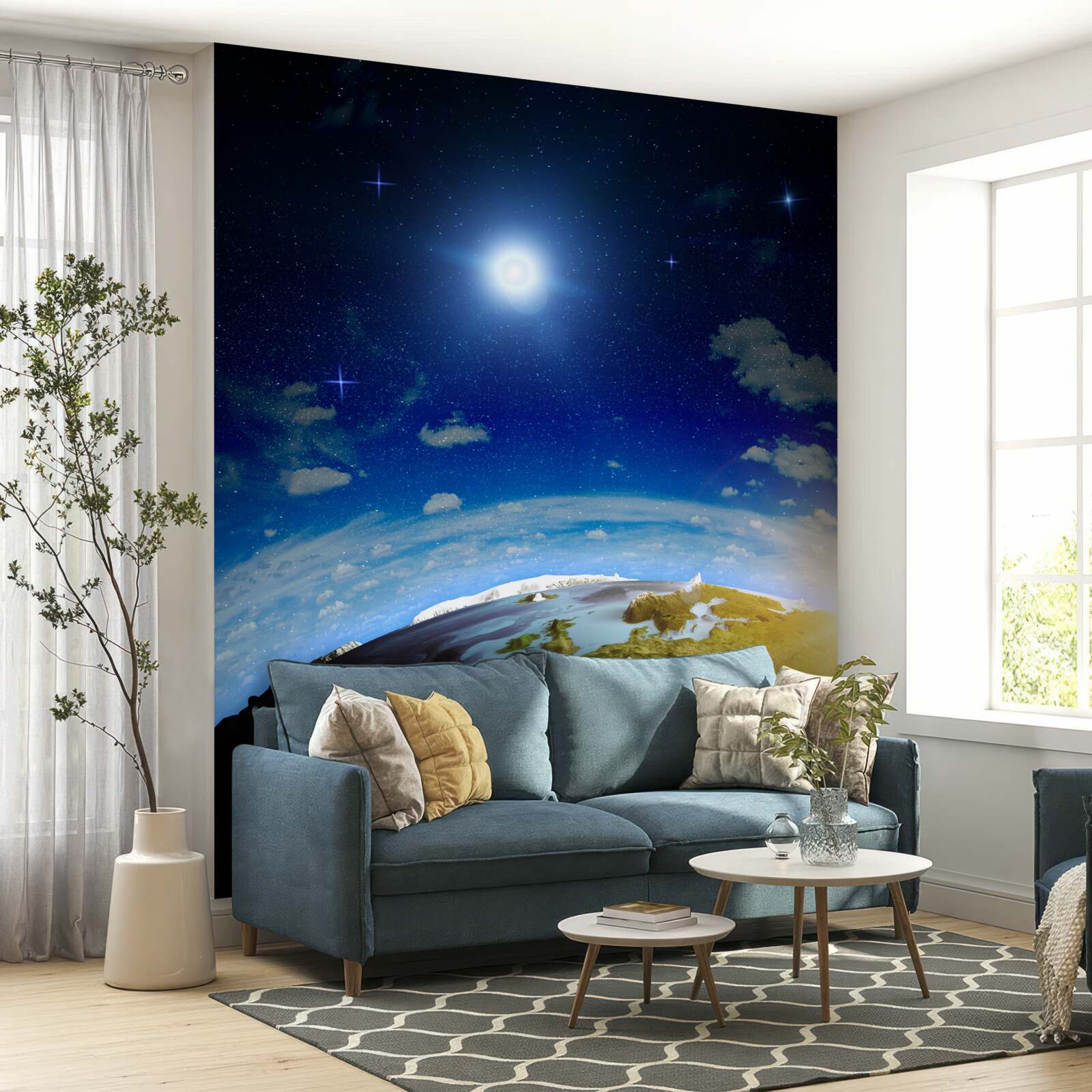 Fototapeta slnko vychádzajúce nad planétou