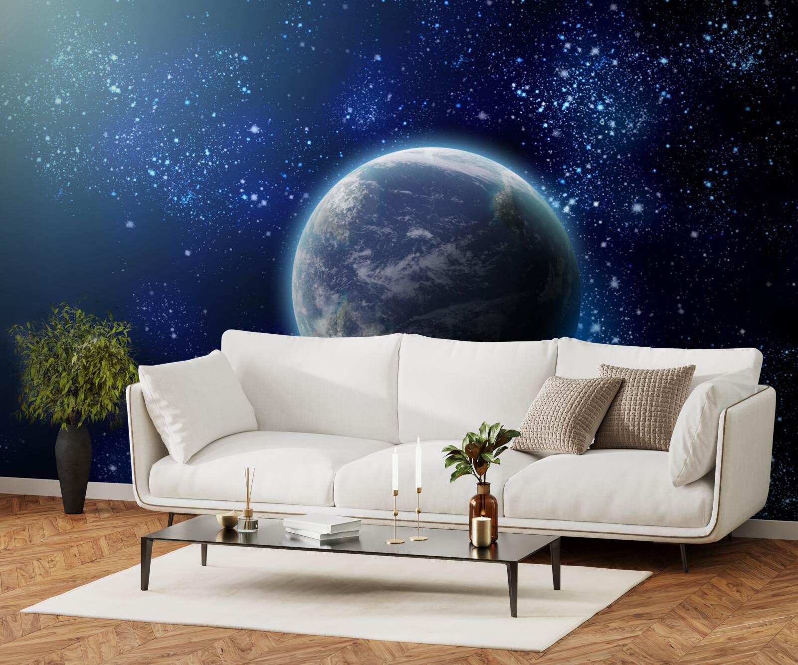 Fototapeta priestor ako pozadie pre planétu