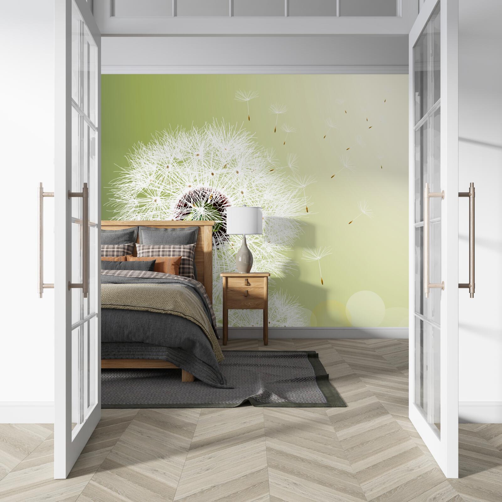 Fototapeta biela púpava letiaca vo vzduchu