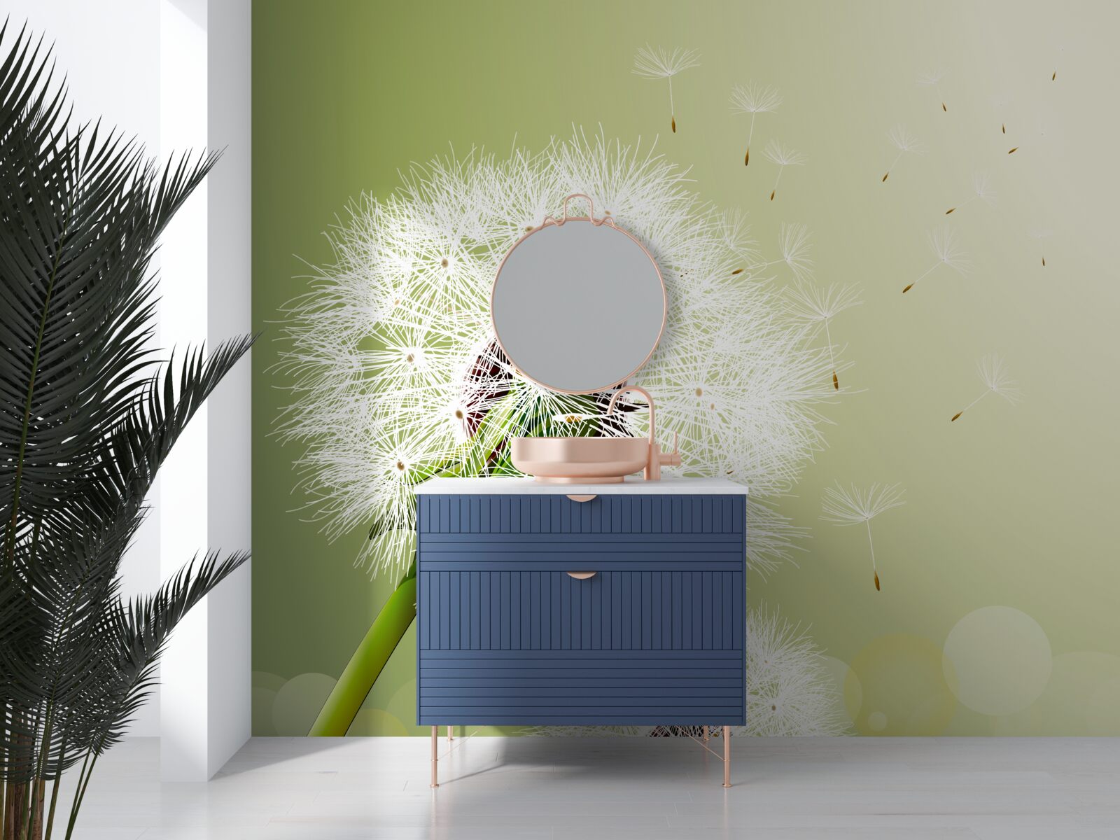 Fototapeta biela púpava letiaca vo vzduchu