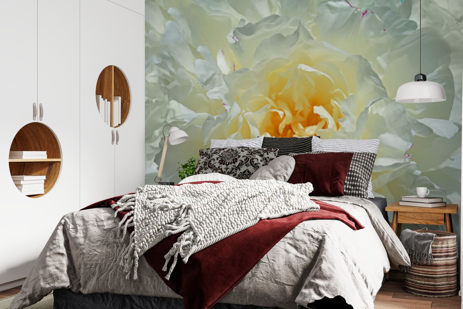 Fototapeta detailný obraz bielej pivónie