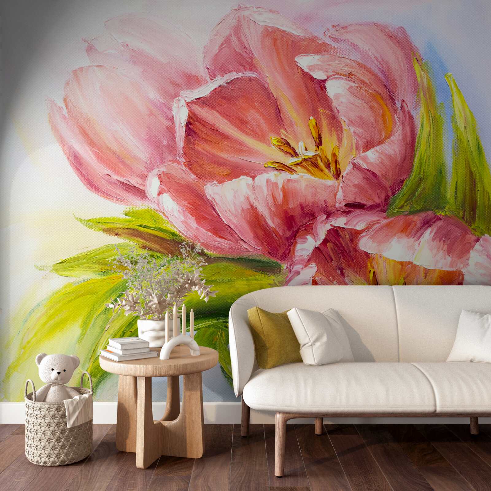 Fototapeta tulipány nakreslené s veľkou chuťou a krásou