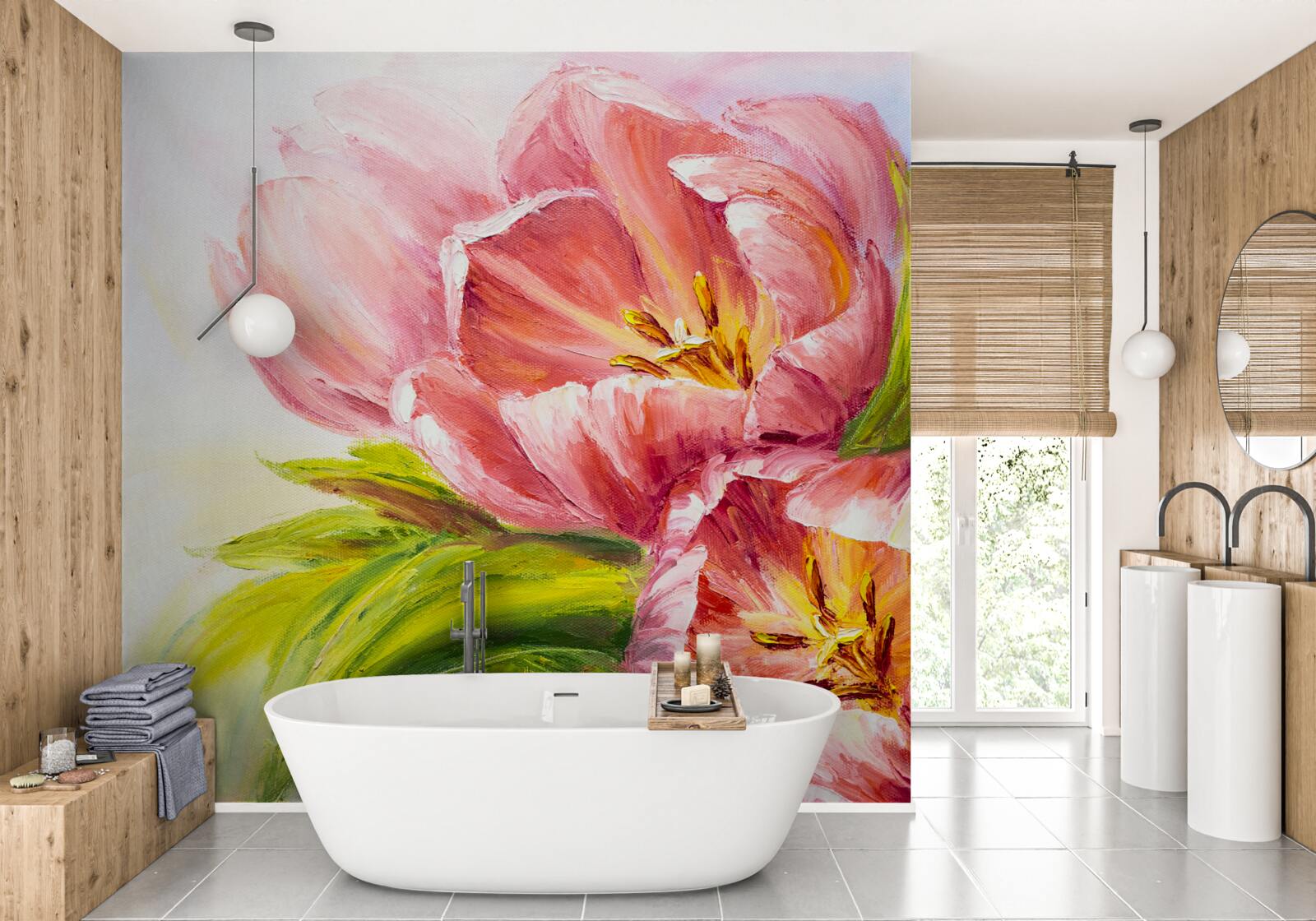 Fototapeta tulipány nakreslené s veľkou chuťou a krásou